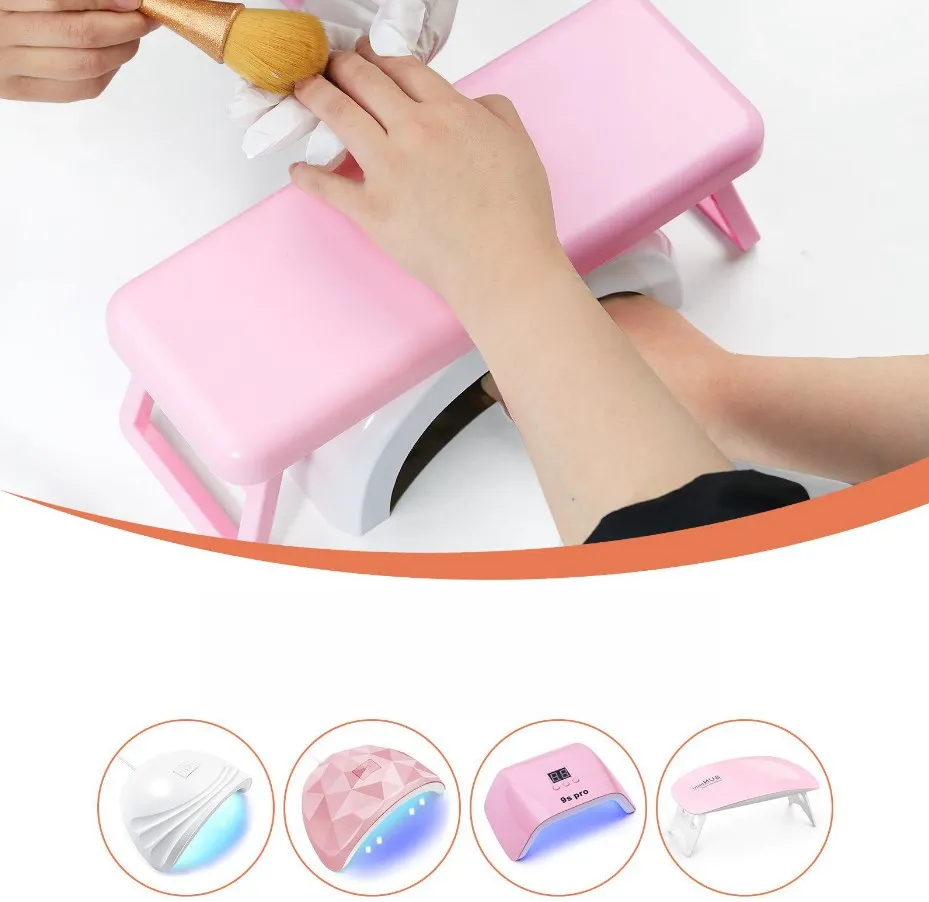Misscheering Nail Art Folding Nail Hand Rest Arm Stand Pillow Cushion Holder Table Desk Armrest Sponge Support Mat Polish Tool