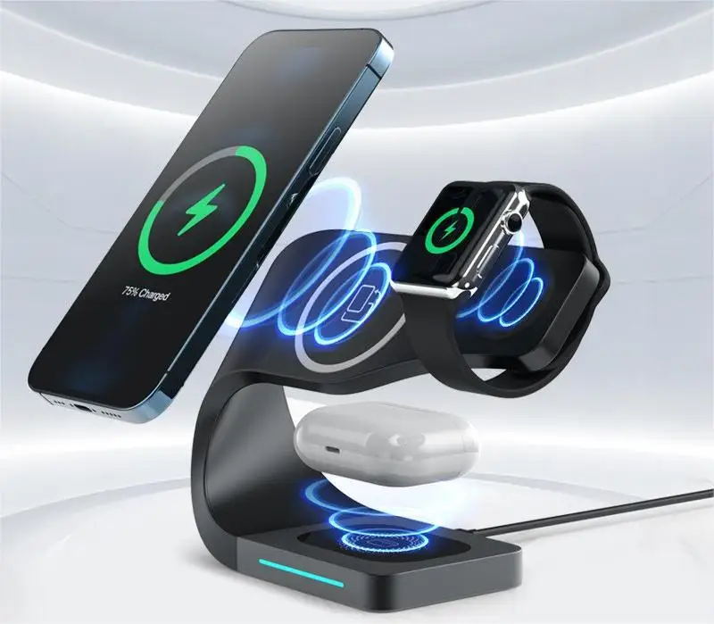 2023 Top Selling Products Fast Charging 4 In 1 Wireless Charger For Phone Smart Watch Earphones