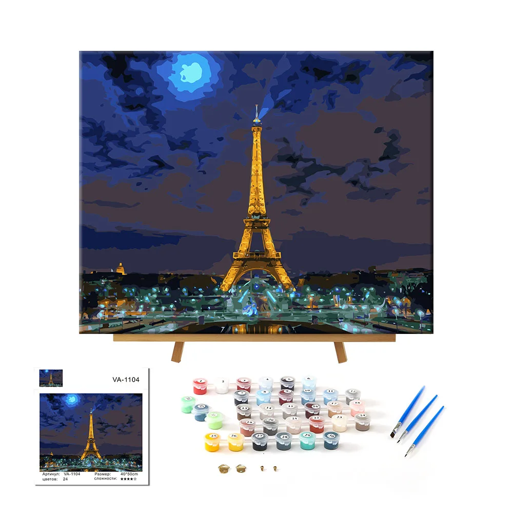 Wholesale iron tower home wall decoration wall painting wonderful landscape diy painting