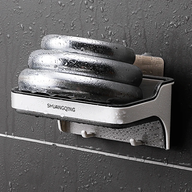 Good quality Wall mounted bathroom plastic soap dish with hook soap holder