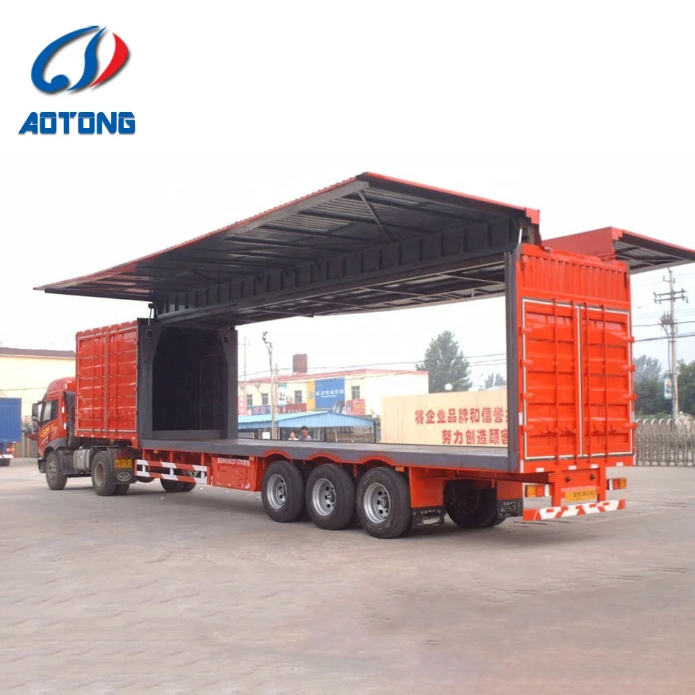 side wall house van type cargo transport box semi truck trailer van cargo truck