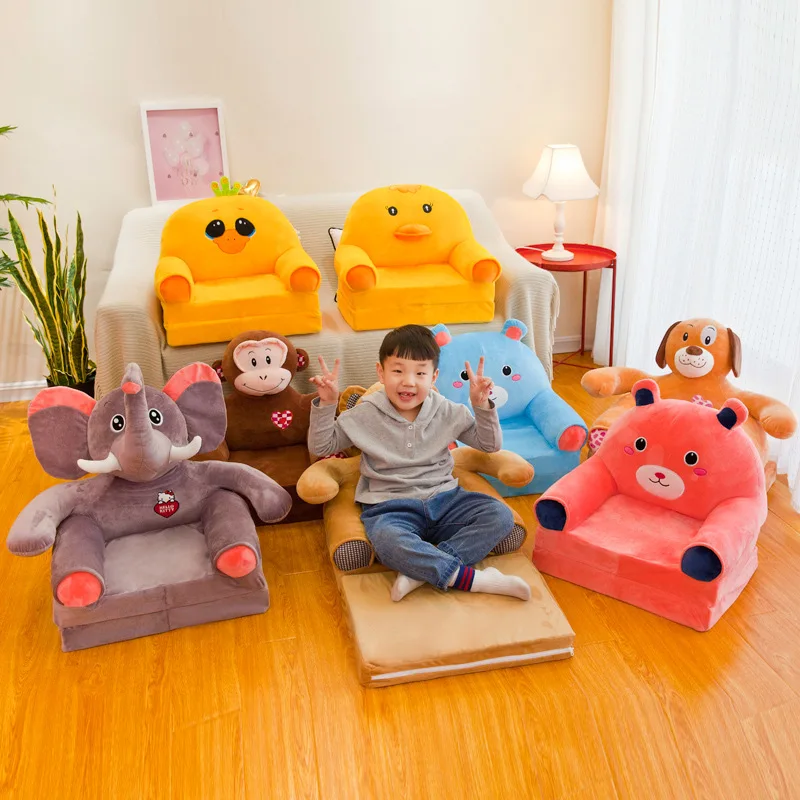 Custom Cute Cartoon Upholstered Couch Animal folding children cartoon sofa bed