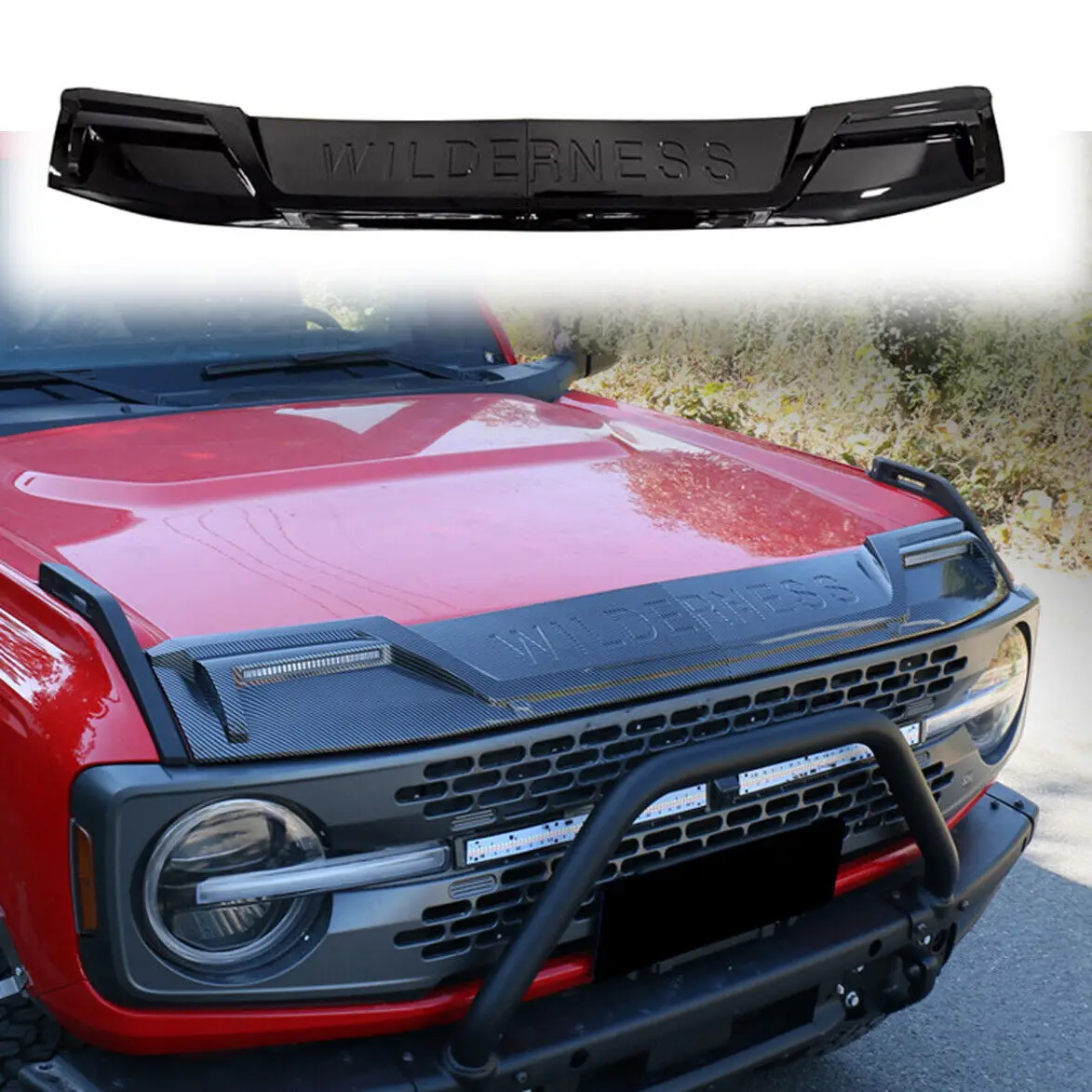 Bright Black Sandstone Deflector Baffle Guard Shield Plate Fits For Ford Bronco 2021-2023 Accessories