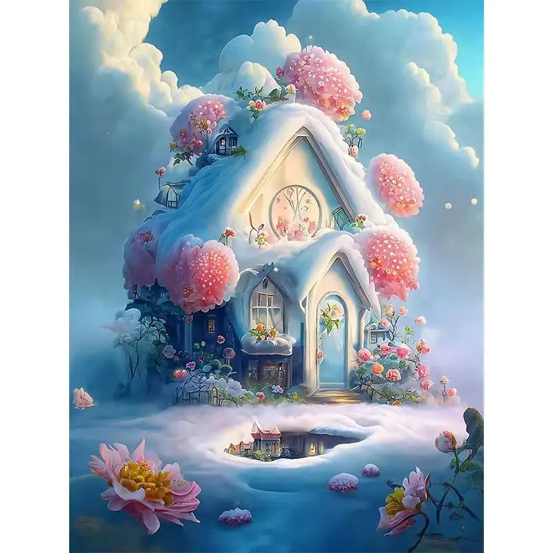 Le-38 Diamond Painting Castle Picture Customized Wholesale Family Wall Art Stitching Craft Diamond Painting Kit