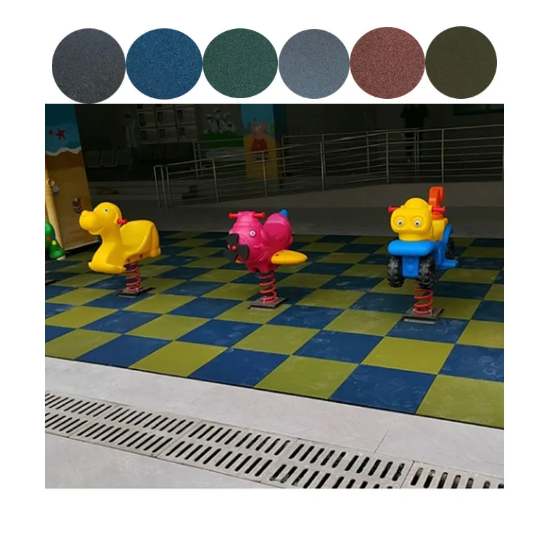 Anti-Slip Outdoor Playground Garden Walkway Park Yard Gym Safety Rubber Floor Tile Mats