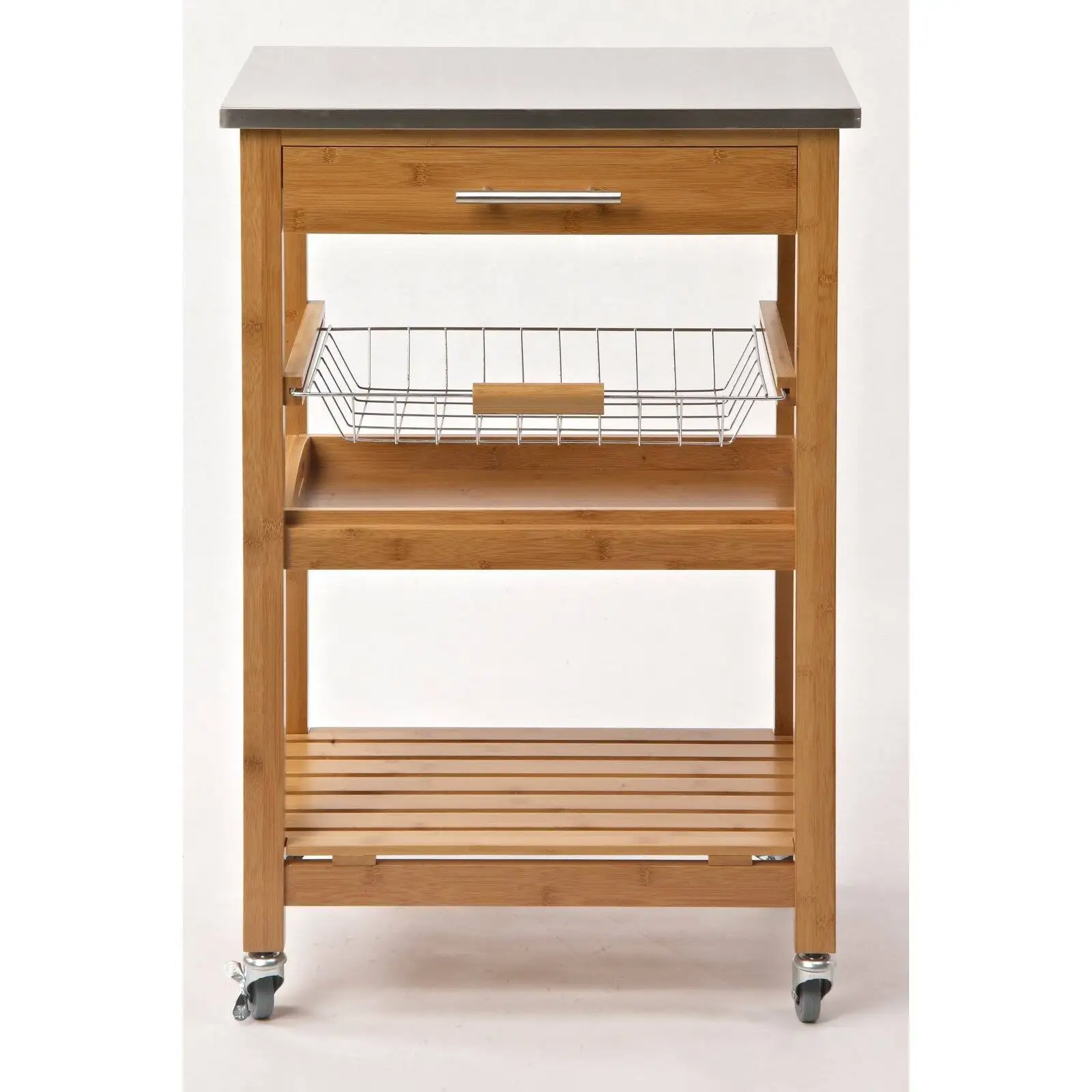 
Eco-friendly Bamboo Kitchen Cart Trolley for Kitchen Sering in Living Room 