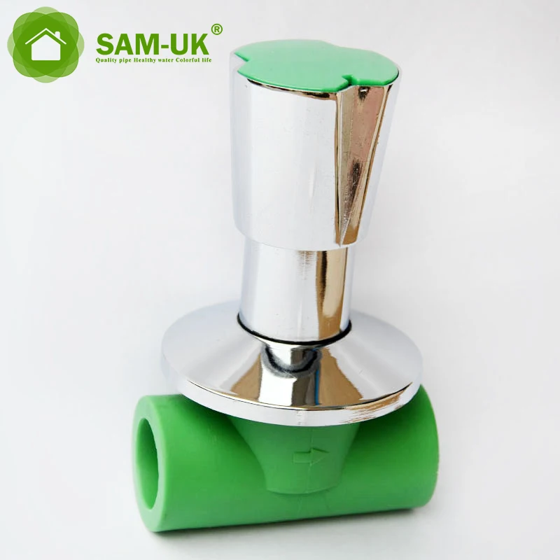 20-32mm PPR BRASS BALL VALVE CONCEAL VALVE ZINC ALLOY HANDLE WITH CHROME PLATING