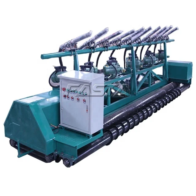 Concrete paver machine with vibrators for road construction