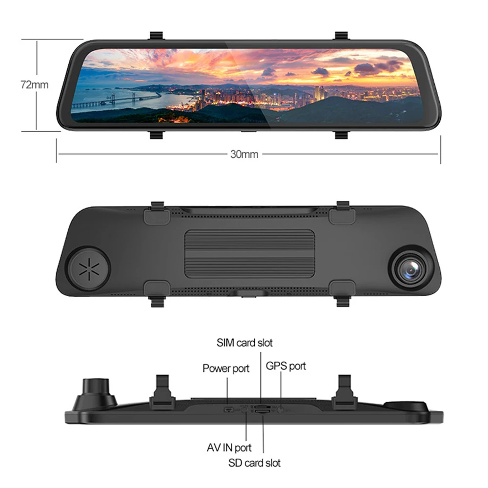 11.66 inch 2K Android 8.1 Streaming Media Touch Screen Driving Recorder 4G Network Real-time Traffic Query GPS Positioning CR81