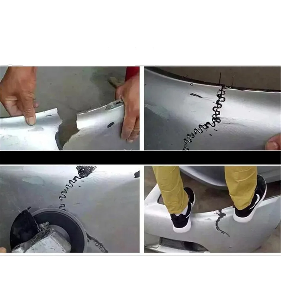 100 Pieces Hot Staples Welding Rods Car Bumper Repair Welding Wire Plastic Cracks and Plastic Craft  0.8 0.6 mm Wave Shape