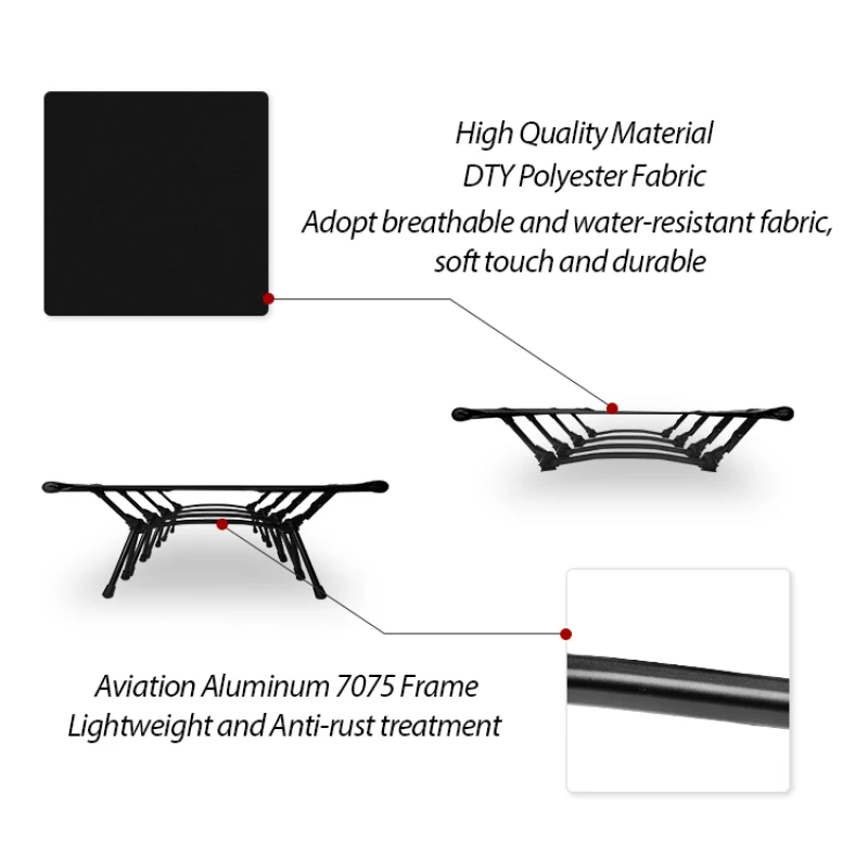 2021 Aluminum Folding Bed Folding Cot Bed Camp Outdoor Sleeping Folding Cot Portable Camping Foldable Bed