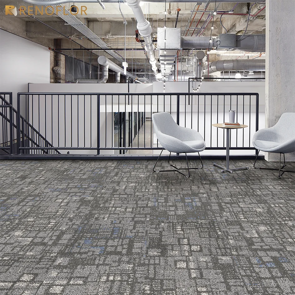 Luxury Commercial Office 50x50 Square Polypropylene Surface Bitumen Backing Office Room Interlocking Flooring Carpet Tiles