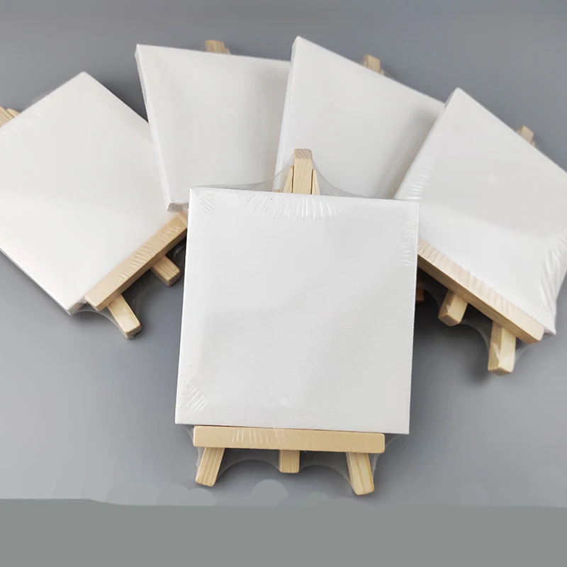 7*12cm Easel with 8*8cm canvas Wooden Easel Table Display Mini Easel And Canvas Set for kids No reviews yet