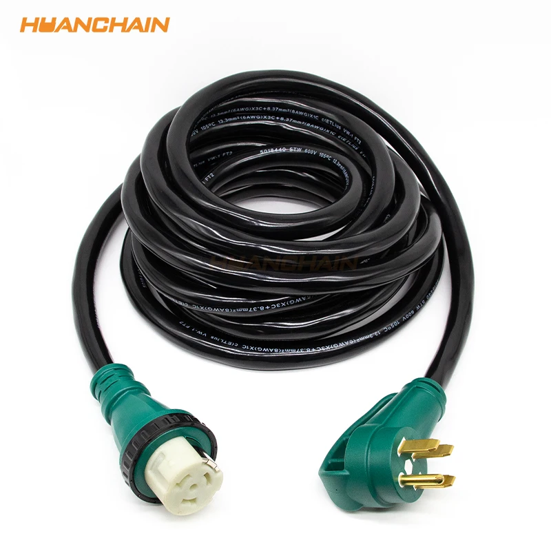 NEMA 14-50P на SS2-50R сверхмощный 6/3 + 8/1 AWG STW 50 Amp RV удлинитель витой замок 10 футов шнур питания стандарта США