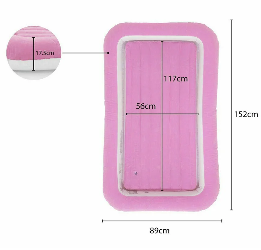 Inflatable Toddler Travel Bed with Safety Bumpers | Portable Toddler Bed for Kids | Toddler Air Mattress