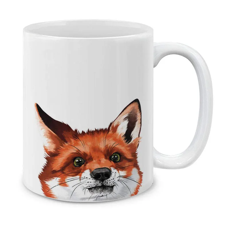 Various cute animals red fox duck panda dog bear goat horse ceramic coffee gift tea cup 11oz