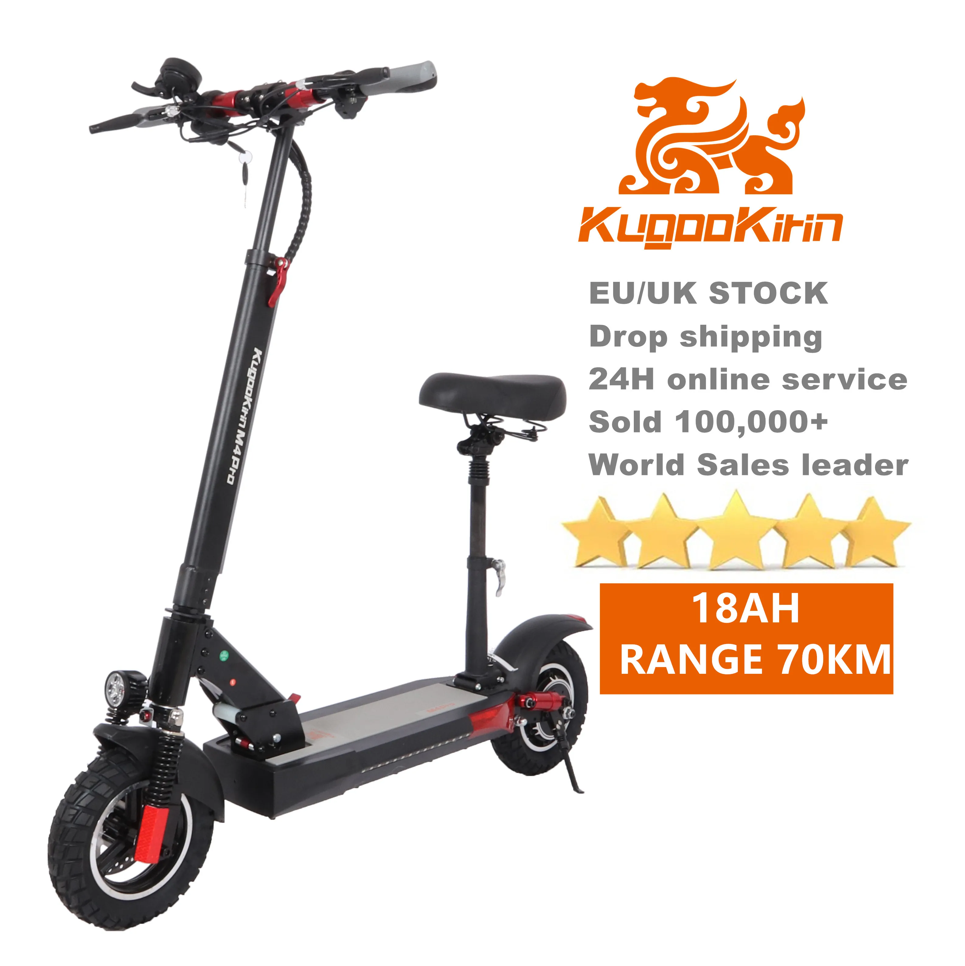 EU warehouse Cheap KUGOOKIRIN KUKIRINKIRIN M4 Pro adult kick electric scooter 48V 500W folding portable electric scooter