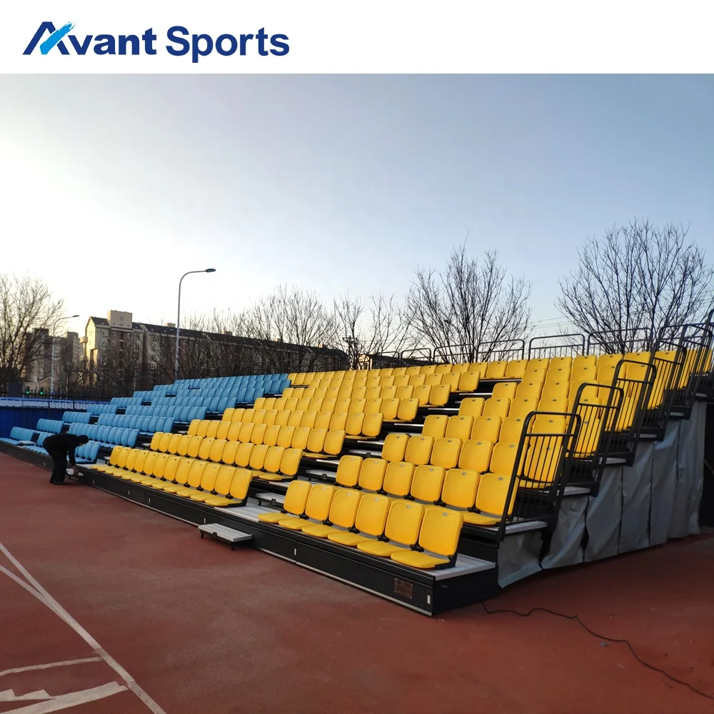 Avant Sports Outdoor Stadium Retractable Bleachers Seats Telescopic Seating System With Backrest University Event Grandstand