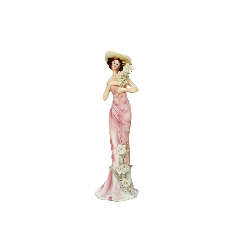 Custom resin beauty figurine lady statue character sculpture home decoration gift