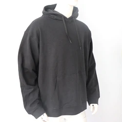 55%hemp 45%Organic Cotton Long Sleeve Thin Solid Black Hooded Pullover Unisex Black Loose Hoodies for Summer/Spring