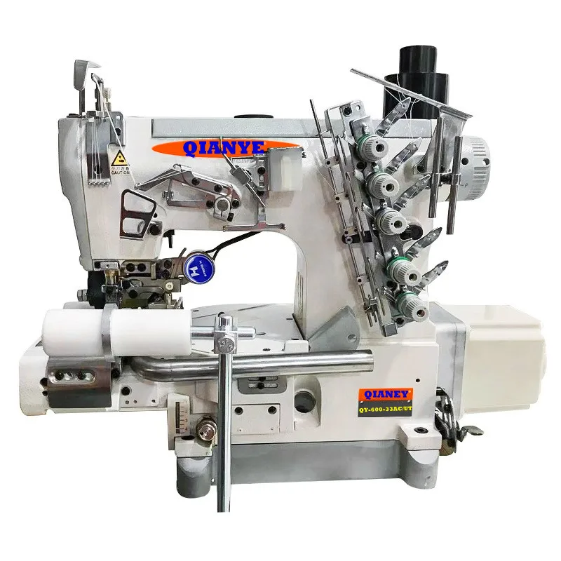 Qy600-33ac underwear right knife chain sewing machine three needle five thread stretch sewing machine