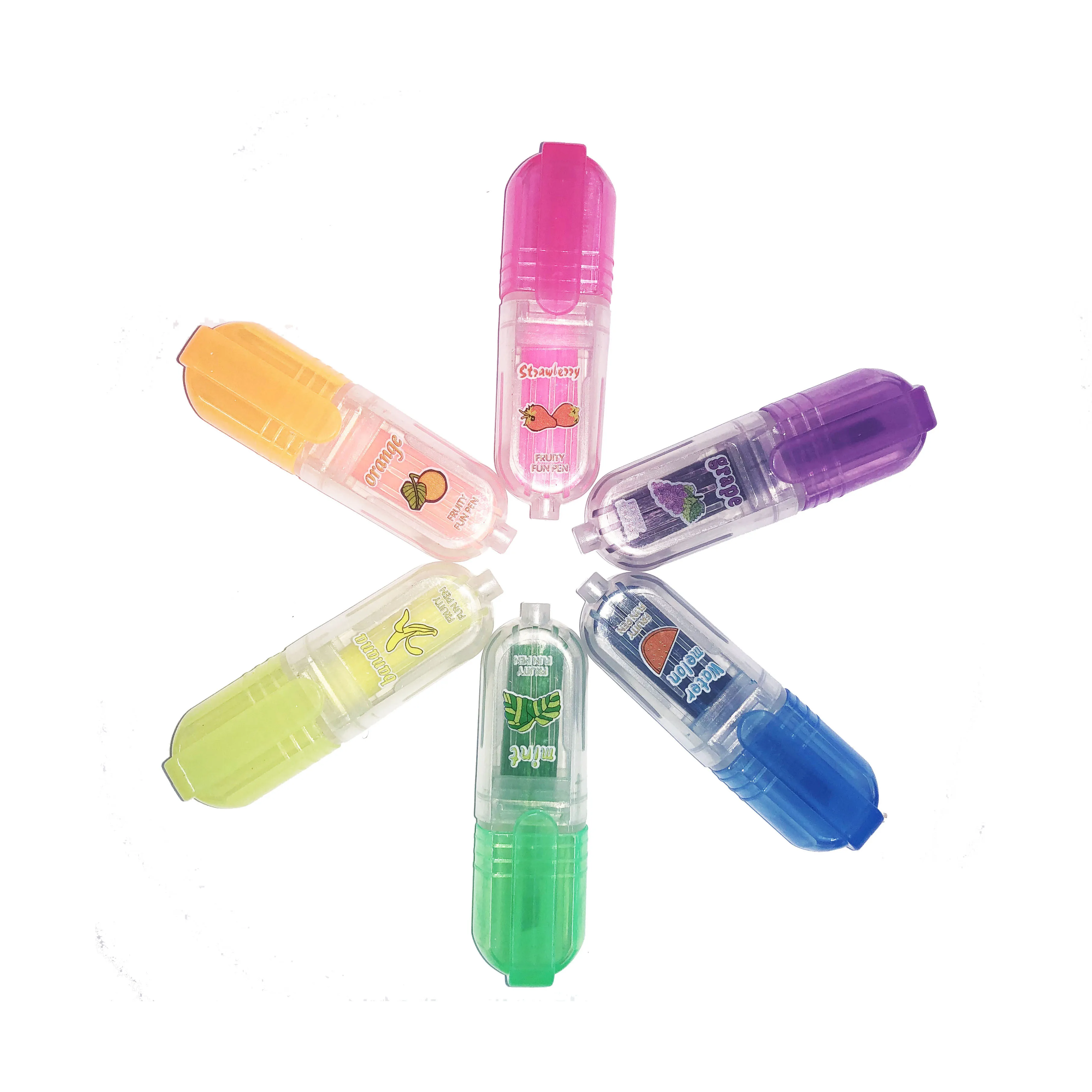 
6 color pallet highlighter marker pen set with plastic box package 