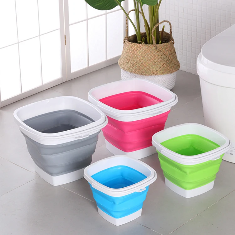 3L 5L 10L CUSTOM LOGO Camping Washing bucket folding water bucket square fishing folding bucket