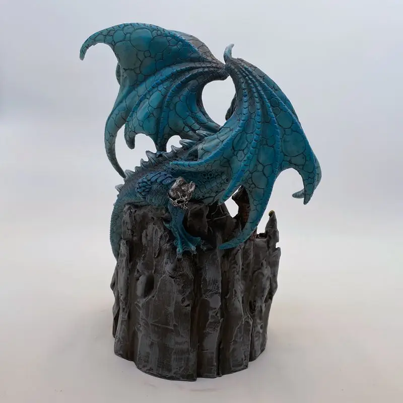 
2021 Hotselling polyresin blue dragon wizard figurine decorative 