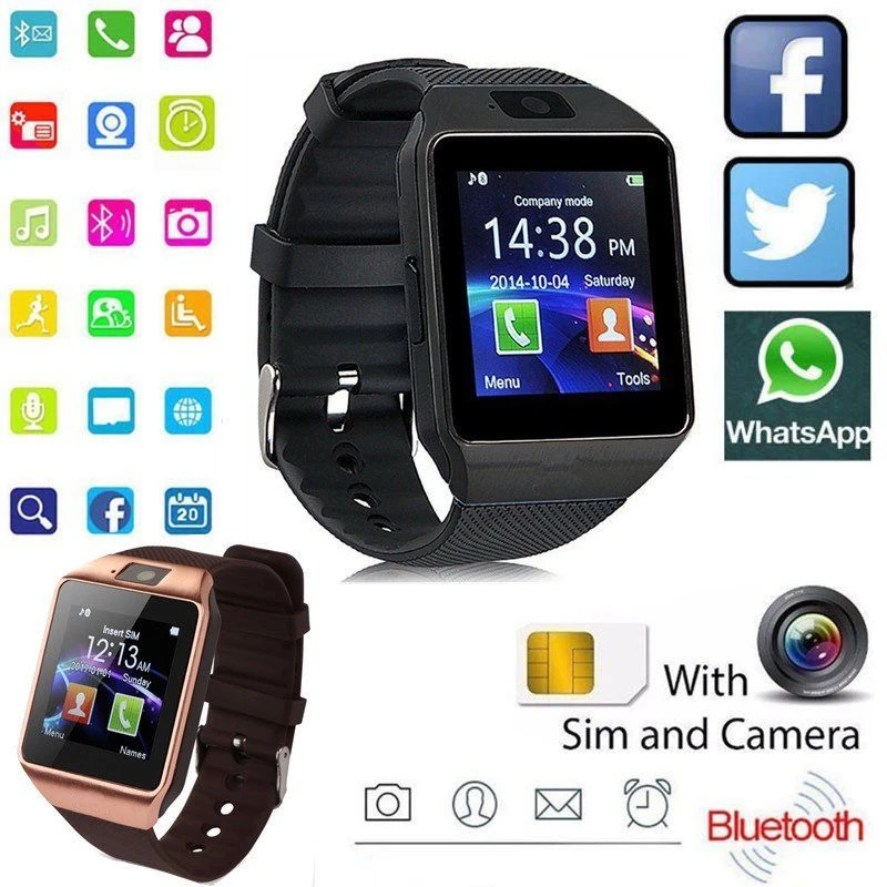 Digital Touch Screen Smart Watch DZ09 Q18 Bracelet Camera BT WristWatch SIM Card Smartwatch Ios Android Phones reloj smart watch