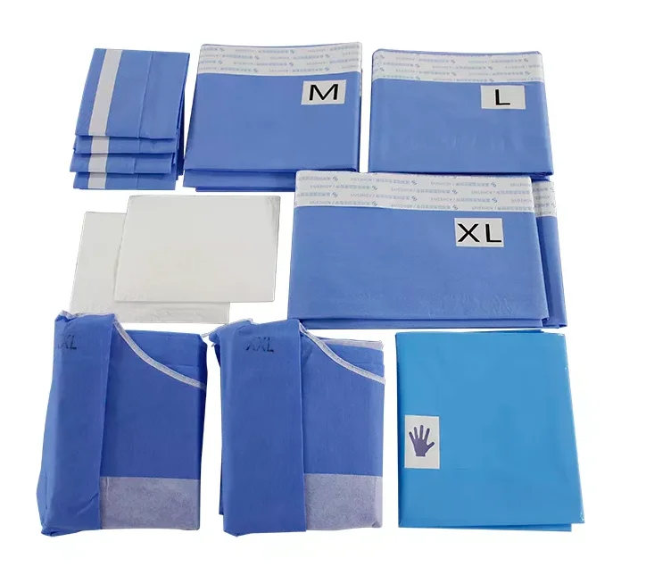 Medical  Sterile Customized Disposable  Cardiovascular Angiography Surgical Gown Sterile Surgical Drape Pack