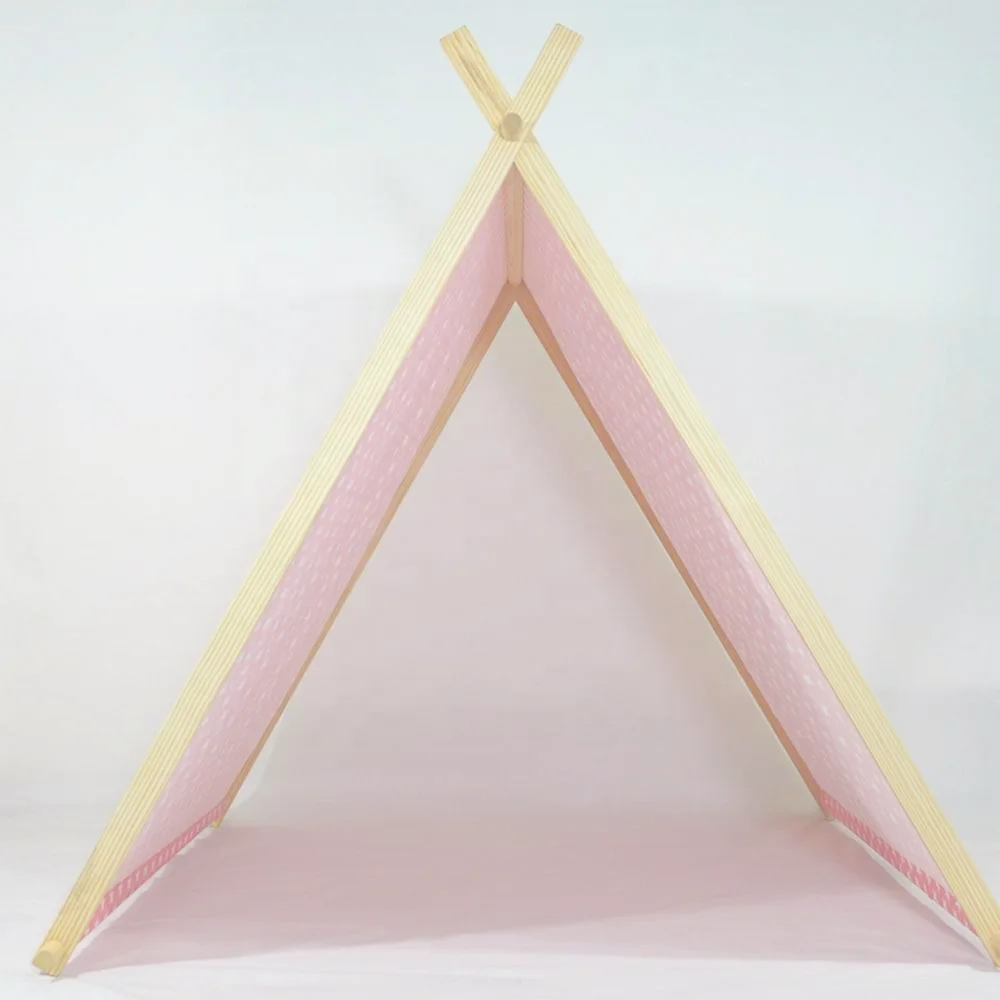 Factory OEM Indoor Outdoor  Kids Play Toy Canvas Cotton  Teepee Tents a Frame Sleepover Tent for Celebration