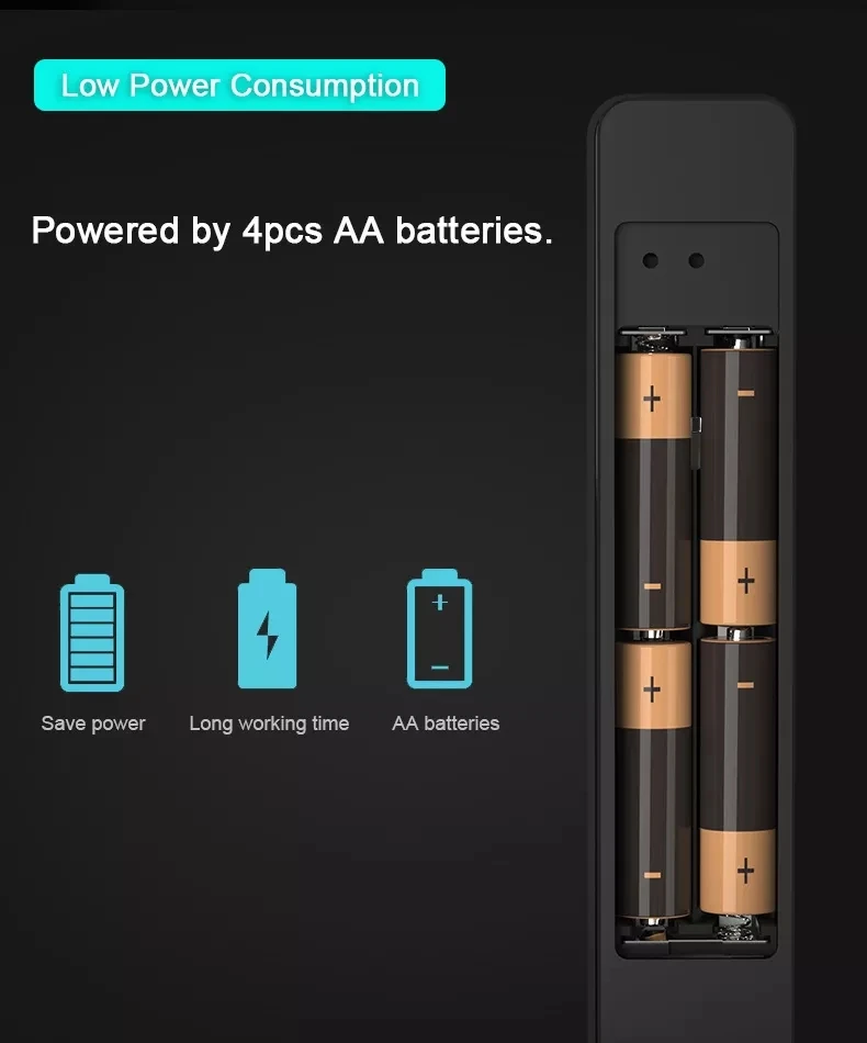 Waterproof Anti Theft Smart Slim Door Lock with Fingerprint Password Card Biometric for Intelligent sliding door