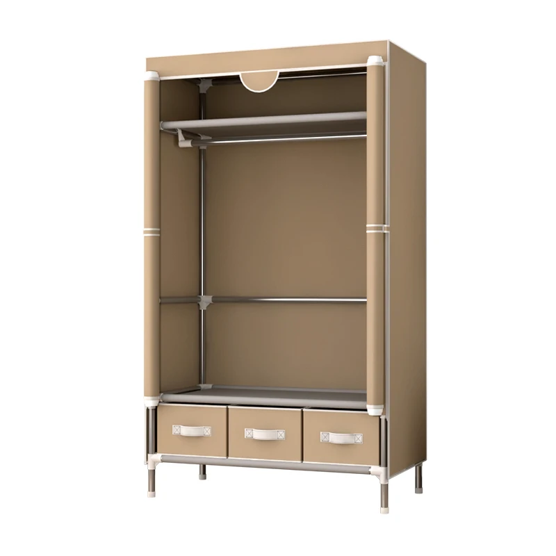 A Dropshipping 19-tube 90CM Single Simple Cloth Wardrobe Solid Color Fashion Storage Cabinet Sends 3 Boxes