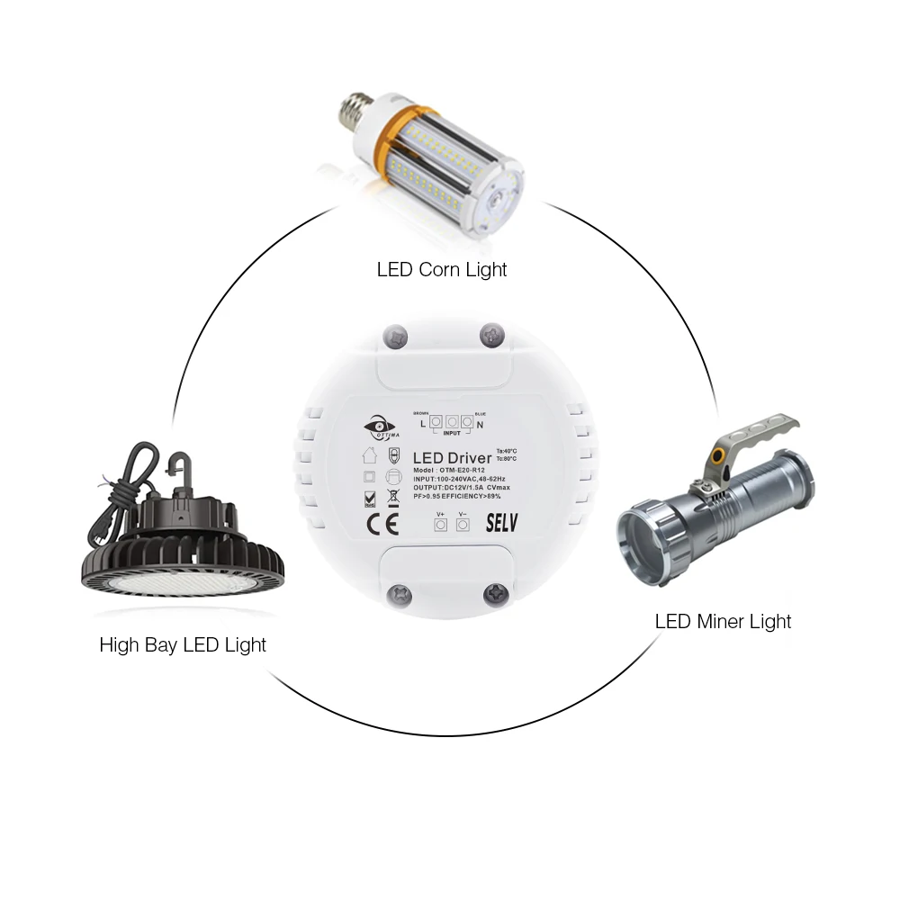 12W 12V 24V 0-10V 1-10V регулируемый круглый светодиодный драйвер постоянного напряжения