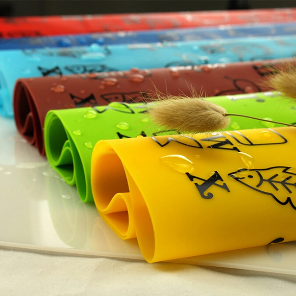 Reusable Silicone Dinnerware Cartoon Graffiti Mat Coloring Placemat Kids Feeding Dishes mat Dining Suction Cup Table Insulated P