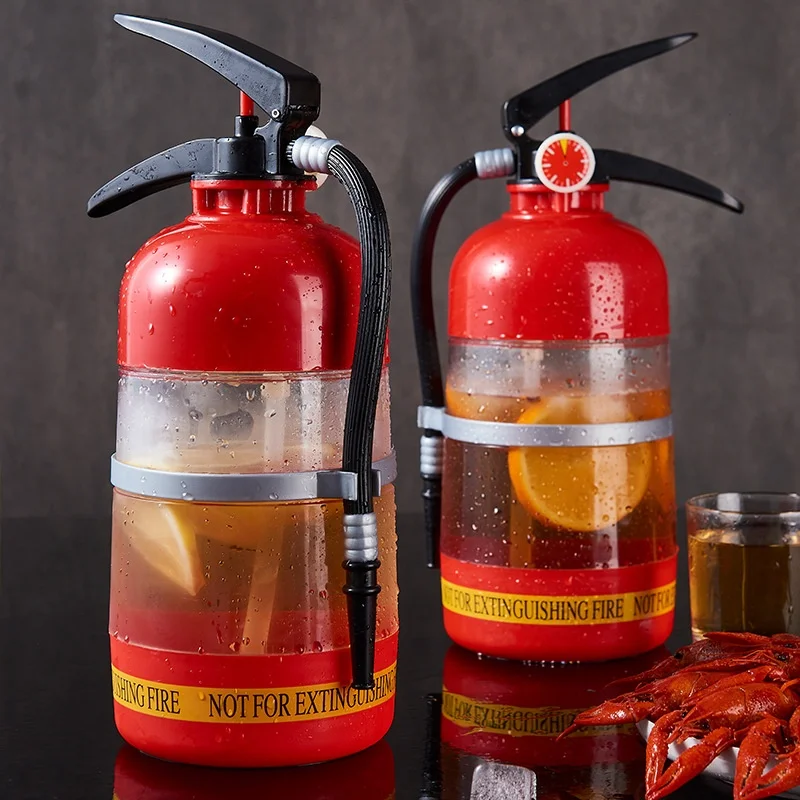 Fire Extinguisher Drinking Portable Barrel Plastic Game Glass Beverage Beer Drink Dispensers for Adults Party