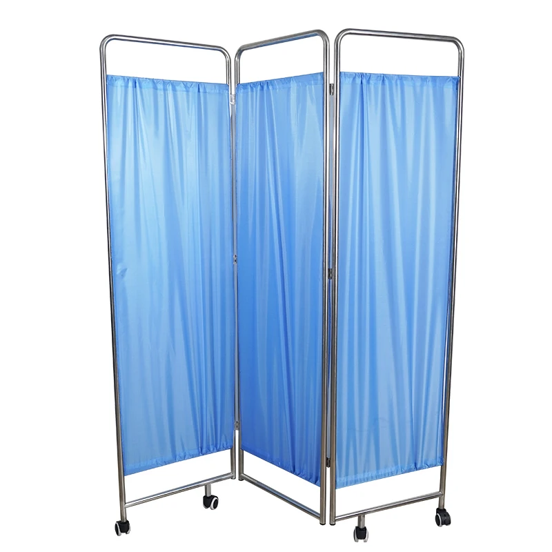 Jipetal Cheap Price Portable and Durable Three Sections Medical Bedside Ward Curtain with Wheels JPT-PS-005