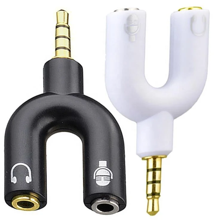 
Аудио сплиттер 3,5 мм, 1 штекер на 2 гнезда, U-образный стерео наушник, аудио адаптер, Бесплатная доставка 