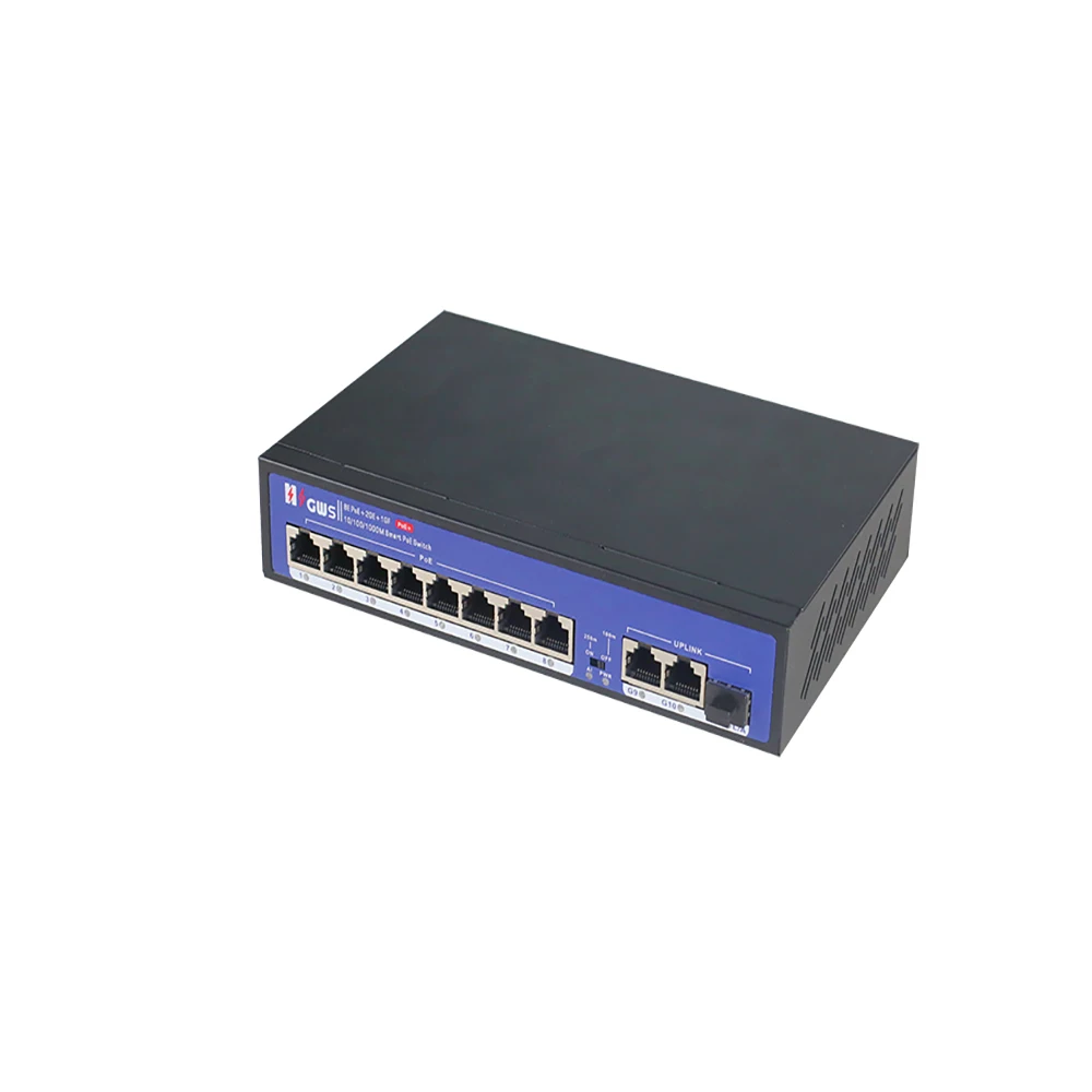 Hot Sale OEM Factory Power Support 120W 8 Ports PoE Switch with VLAN PoE Watchdog Function for IP Cameras