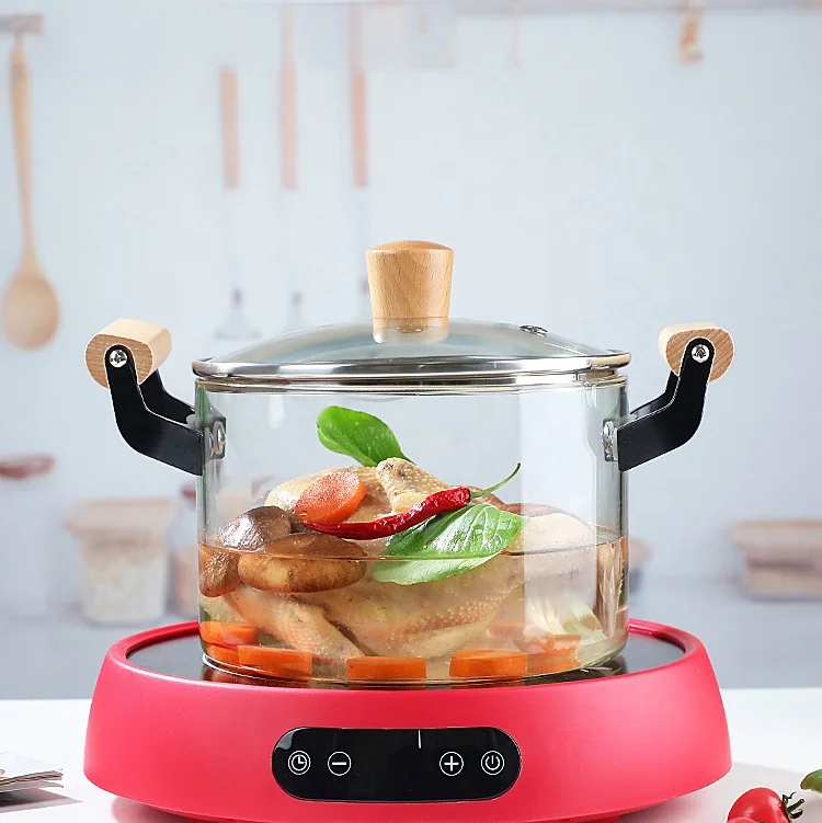 High borosilicate transparent binaural glass soup pot household glass electric pottery stove stewing soup pot