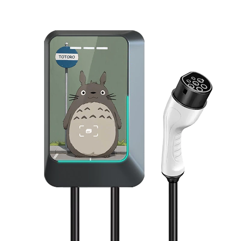 Home Garden Wall-Mounted 7kW 32A EV Charger Customizable Enclosure ODM/OEM Service with Japanese Cartoon Designs