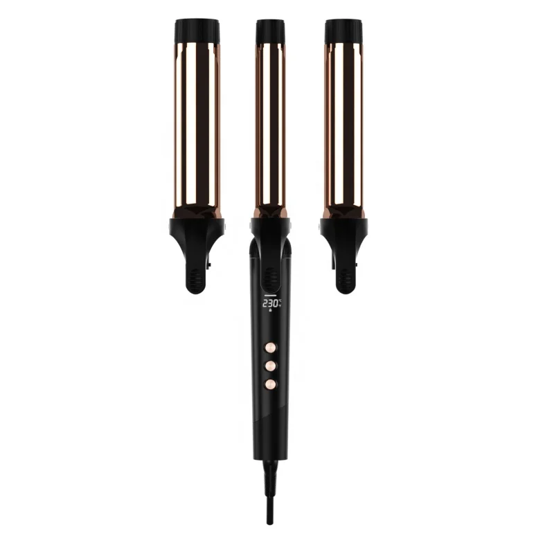 Быстрый нагрев Электрический 3 бочонка отрицательных ионов светодиодный цифровой дисплей для завивки волос