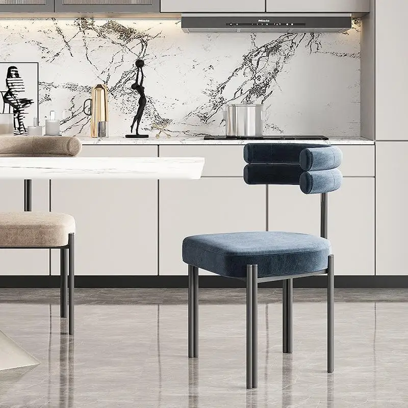 Italian hotel half arc armchair upholstery velvet fabric home restaurant chair for dining room metal leg dining chairs