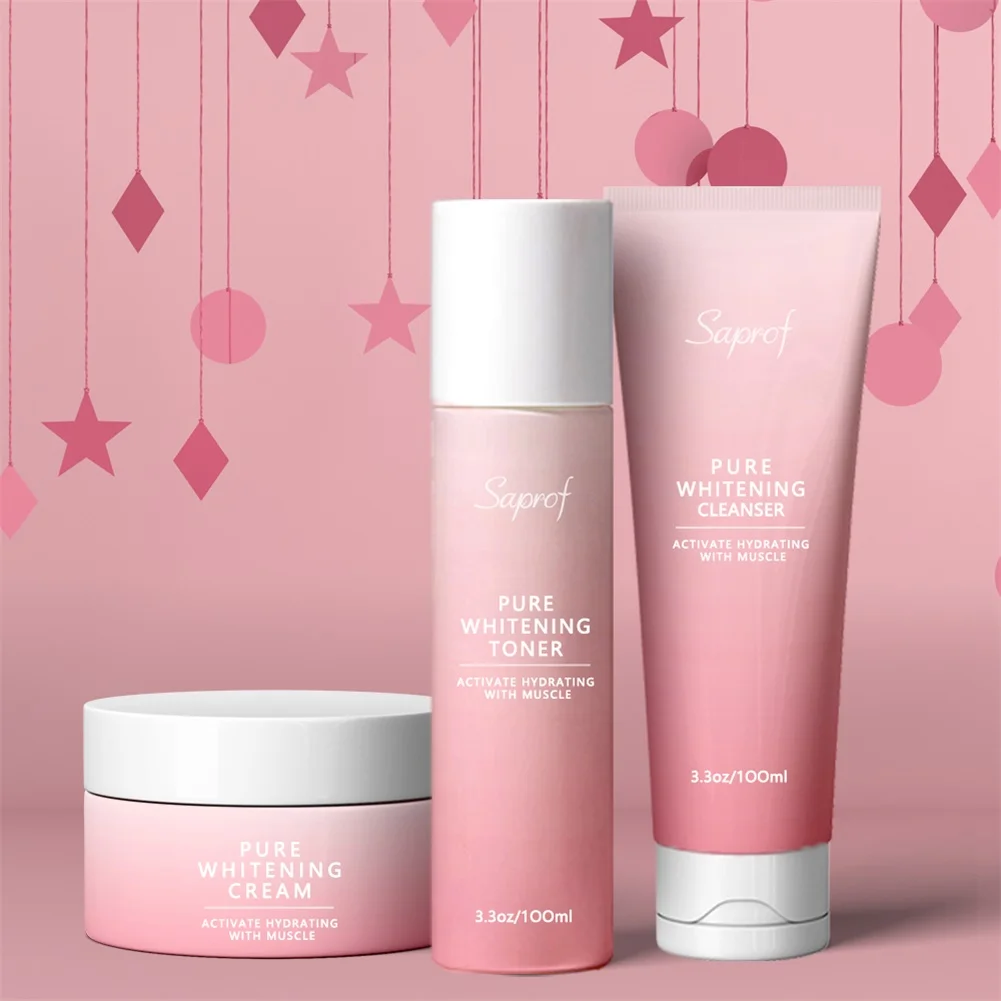 OEM beauty product pink  skin care whitening cream set anti aging brightening skin care set