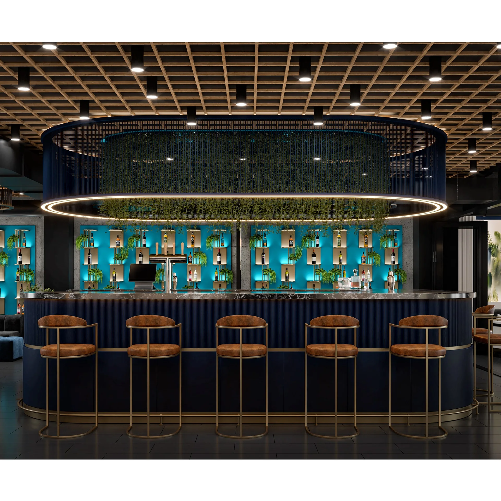 Custom Made Modern Restaurant Bar Counter Hotel Cafe Lounge Bar Counter Commercial Furniture Design