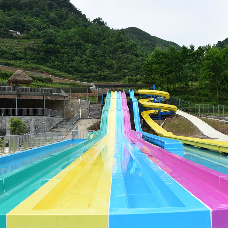 China Factory Supply Popular Water Park Slide Fiberglass Water Slide Rainbow Slide Amusement Playground