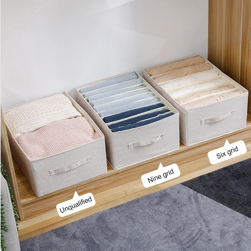 Foldable 7 layers 9 Grids Thicken Closet Drawer Divider Organizer Storage Box for Jeans Leggings T-shirt
