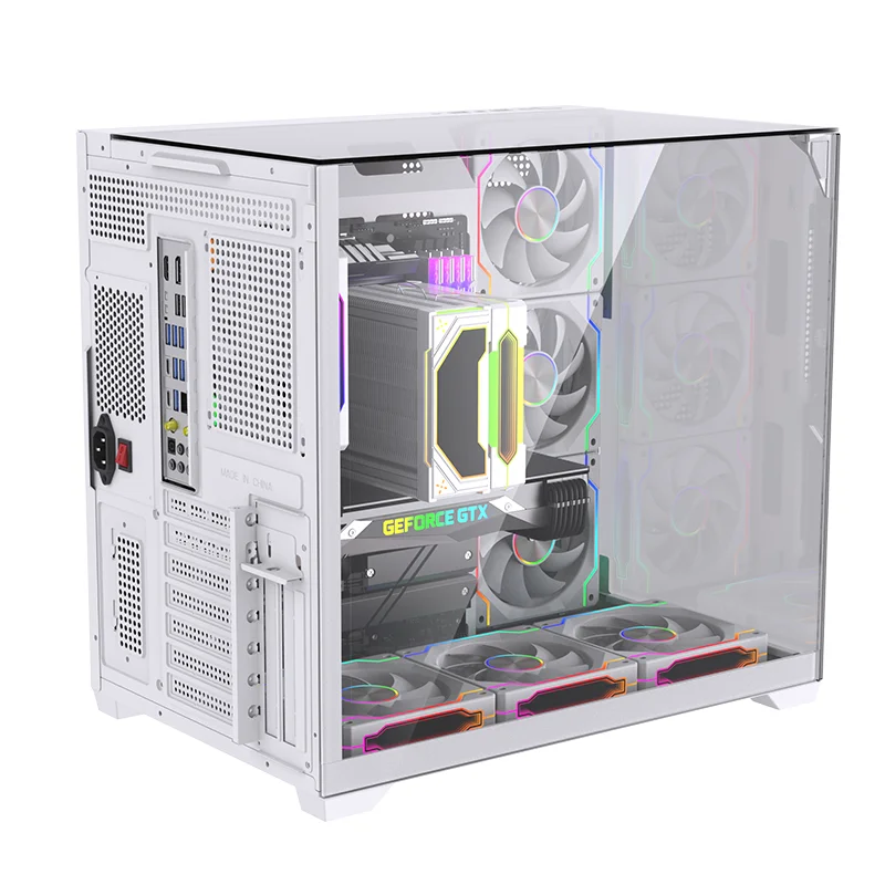 LOVINGCOOL Factory Custom White PC Case Chassis Full Tower ATX M-ATX Mini ITX Gaming CPU Cabinet USB3.0 Computer Cases & Towers
