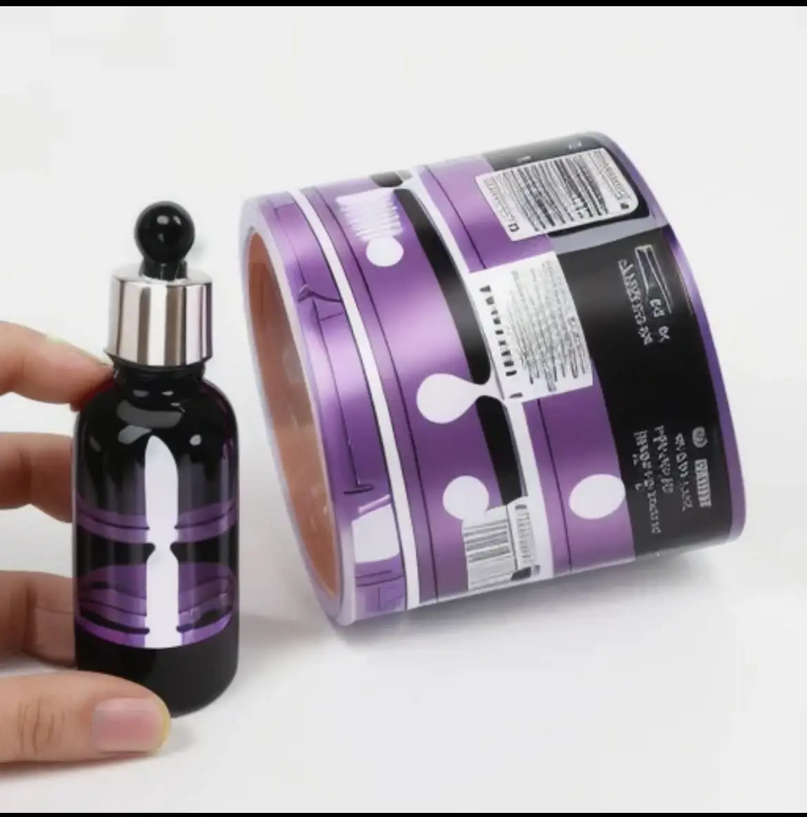 Custom Print UV Offset Printing Hologram Vinyl Cosmetic Bottle Packaging Product  Gold Foil Chemical Adhesive Sticker Label