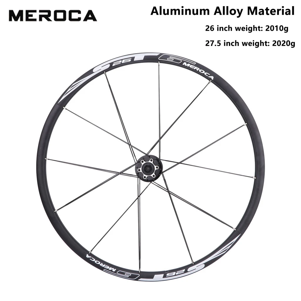 MEROCA Mountain Bike Wheel Front 2 Rear 5 Sealed Bearings 24 Holes Mtb 26 27.5 Quick Release Disc Brake Wheelset